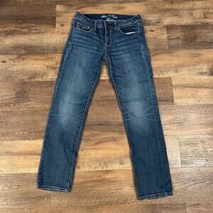 American Eagle Classic 8S Short Skinny Stretch Jeans Medium Wash Minimalist READ